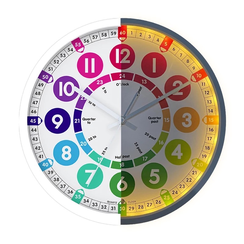 Kids Teaching Wall Clock with LED Light
